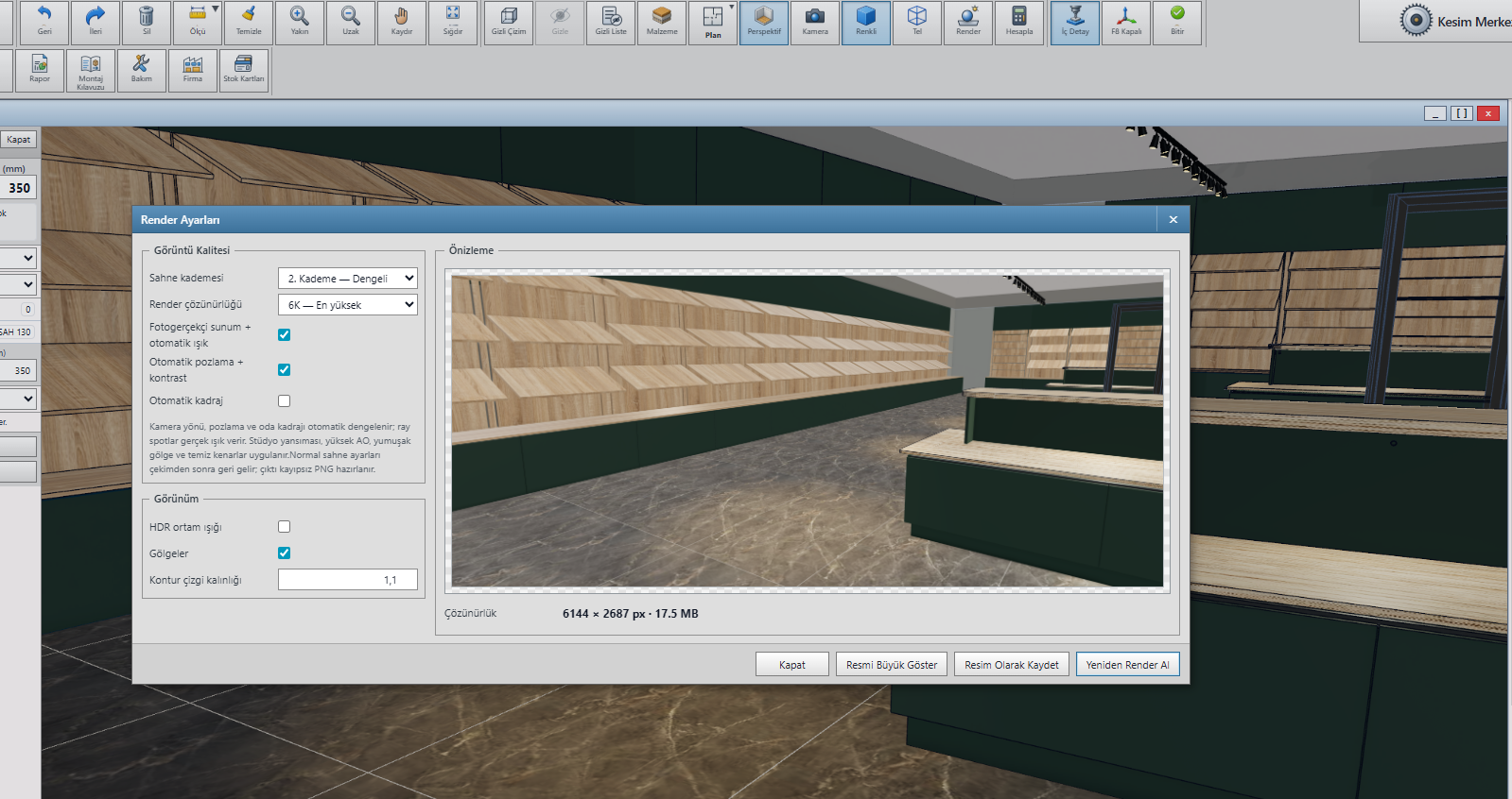 AbeCabin fotogerçekçi render ayarları